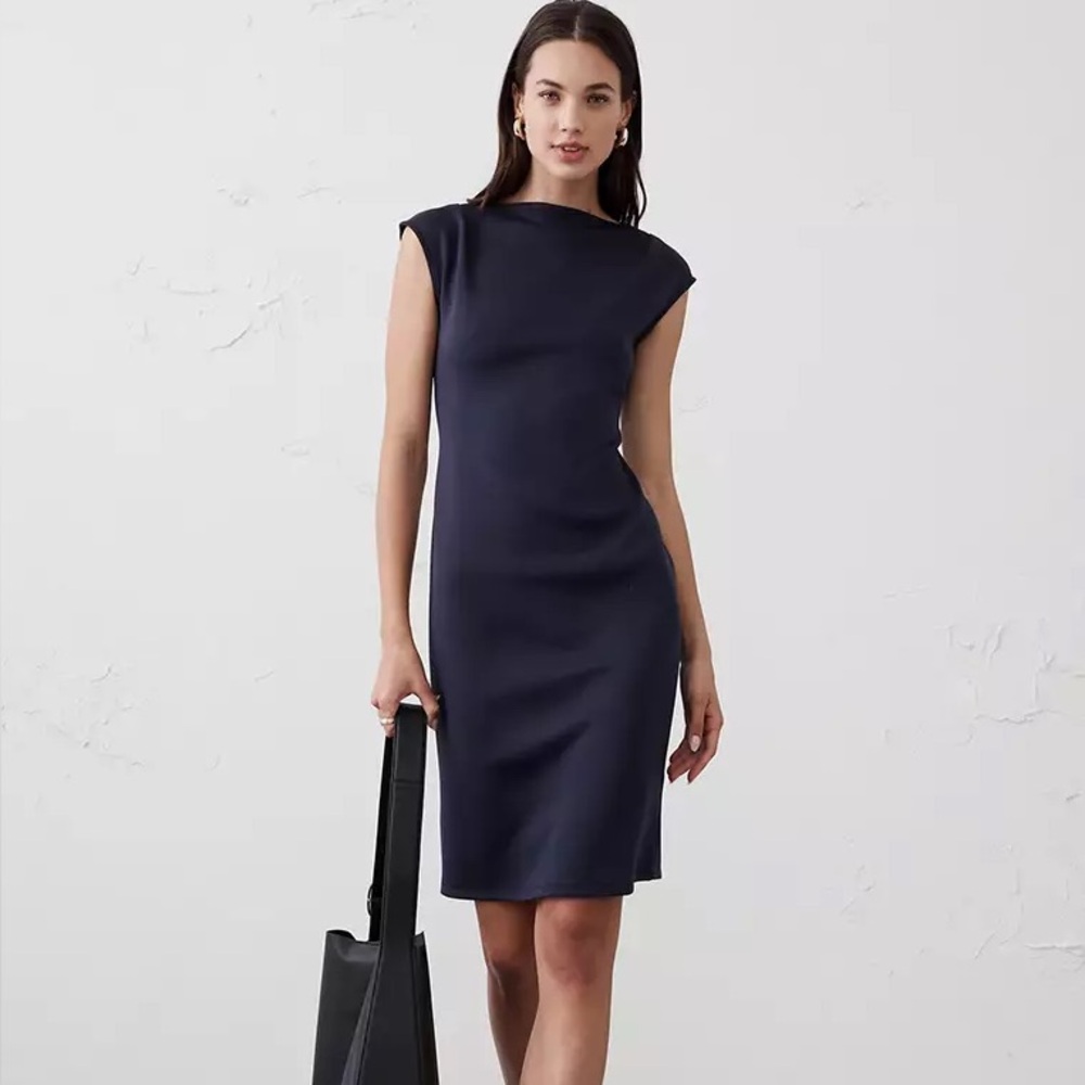 Banana Republic Navy Blue Midi Dress